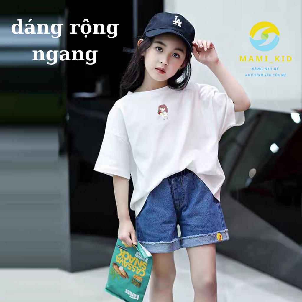 (A015) Áo Phông Cho Bé, Áo Thun Bé Gái hình cô gái siêu xinh, shop mamikid