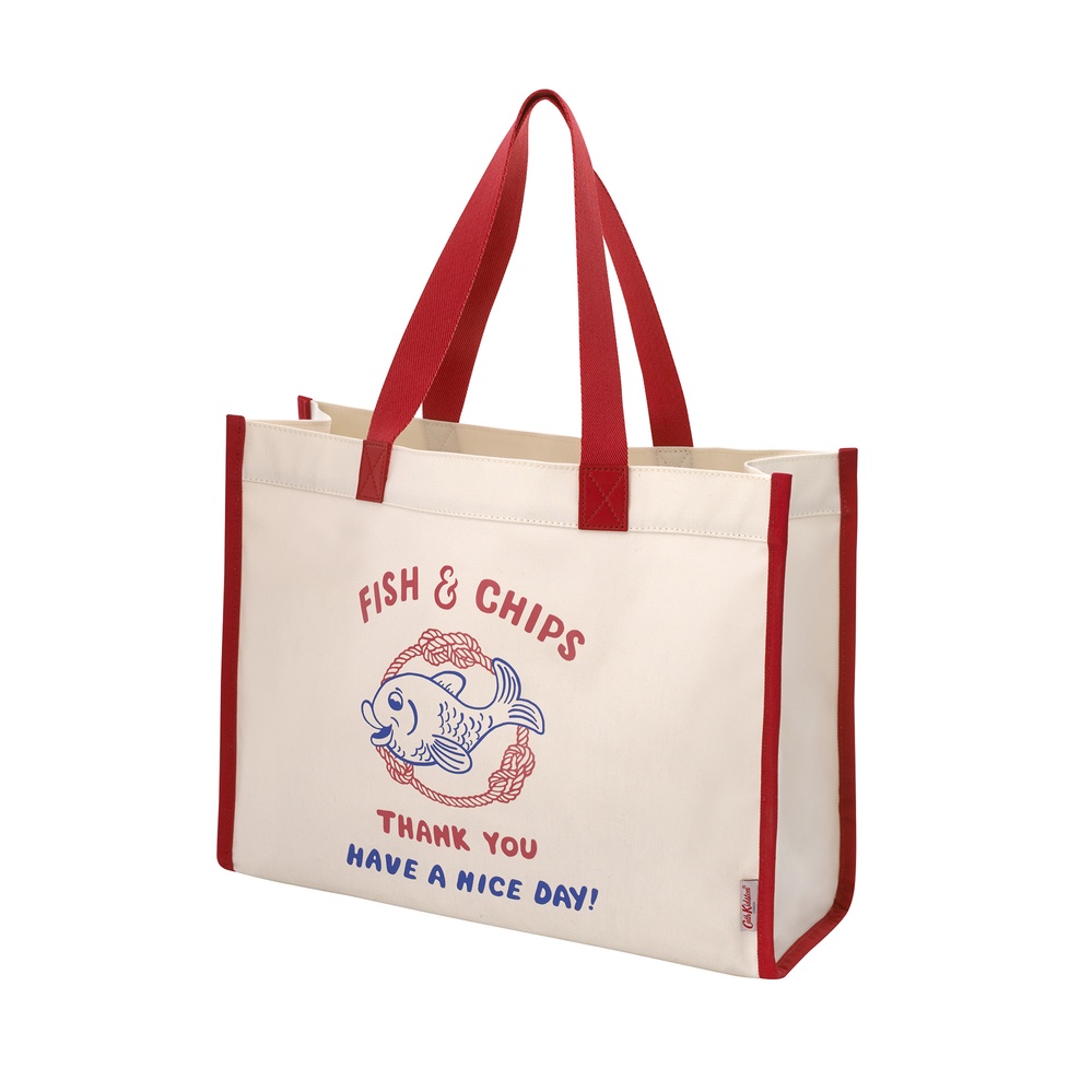 Cath Kidston - Túi đeo vai The Milly Tote Fish and Chips - 1001839 - Warm Cream