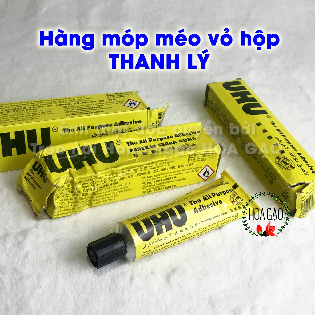 Keo dán vải THANH LÝ UHU 35ml GUT dán đa năng siêu dính trong suốt, nhanh khô giá rẻ freeship xtra