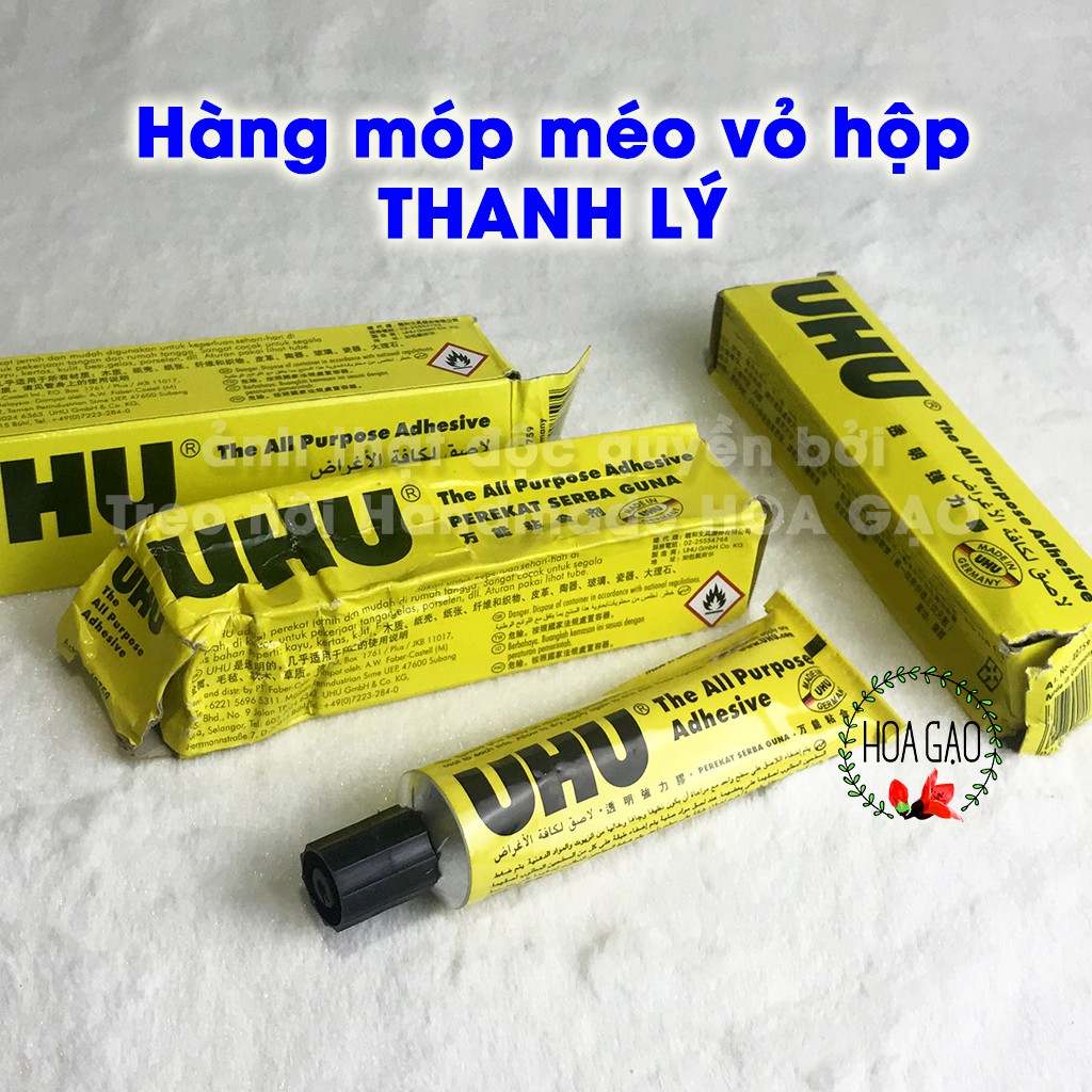 Keo dán vải THANH LÝ UHU 35ml GUT dán đa năng siêu dính trong suốt