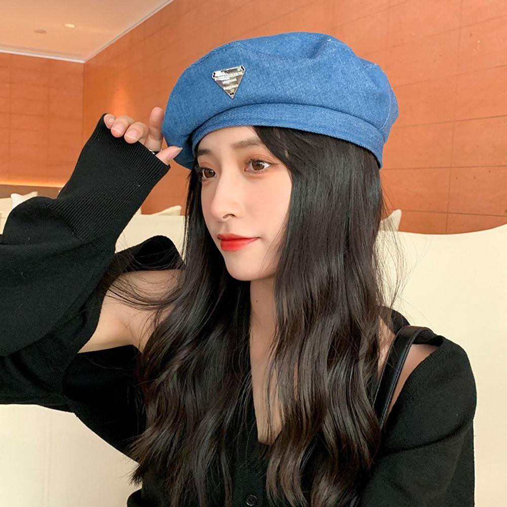 Mũ Beret In Chữ Sau Lưng2Lilife Kiểu Cao Bồi Pháp Thanh Lịch Cổ Điển Có Thể Điều Chỉnh