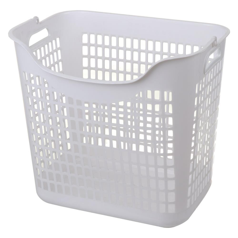 HomeBase API giỏ nhựa đựng đồ dơ, đồ đem đi giặt bằng nhựa 2 tầng Thái Lan W45xD30xH80 Cm trắng