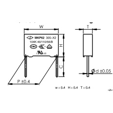 Tụ điện MKP62 155M 40/110/56B chân dài