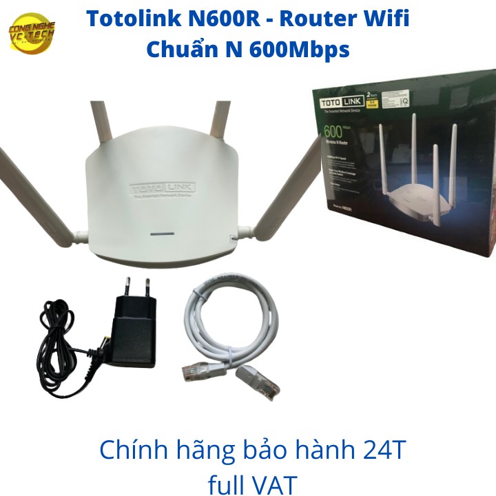 Bộ Phát WIFI Totolink N600R - Router Wifi Chuẩn N 600Mbps-Hàng chính hãng Full VAT