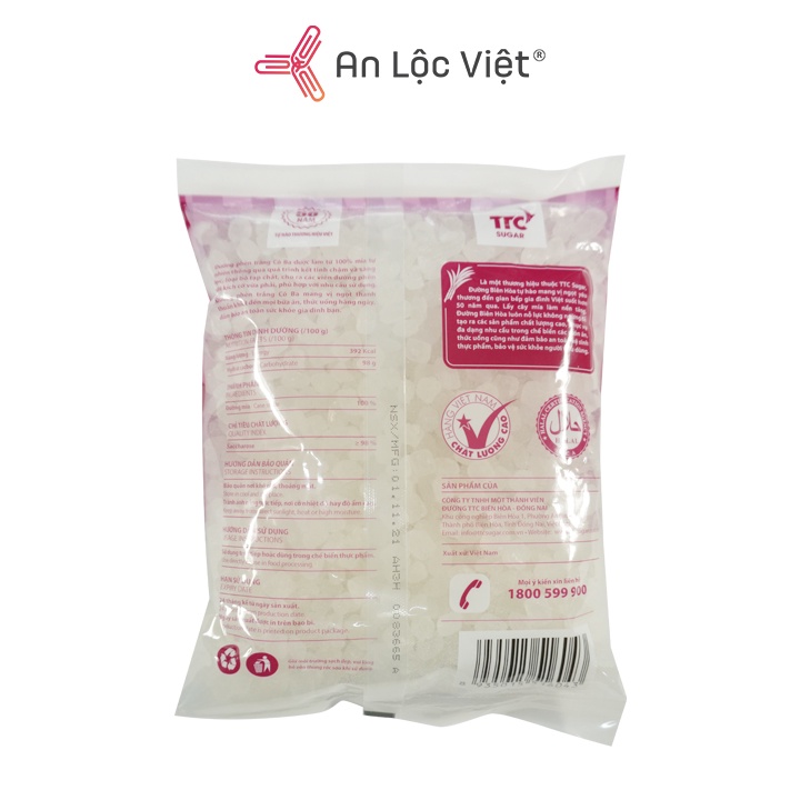 Gói 1KG Đường phèn trắng Cô Ba Biên Hòa thương hiệu được tin dùng của tập đoàn TTC