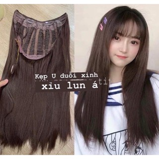 Tóc Giả Kẹp Chữ U Thẳng Dài 60cm – Tóc Dài Tự Nhiên, Kẹp Gọn Trong 5 Giây!