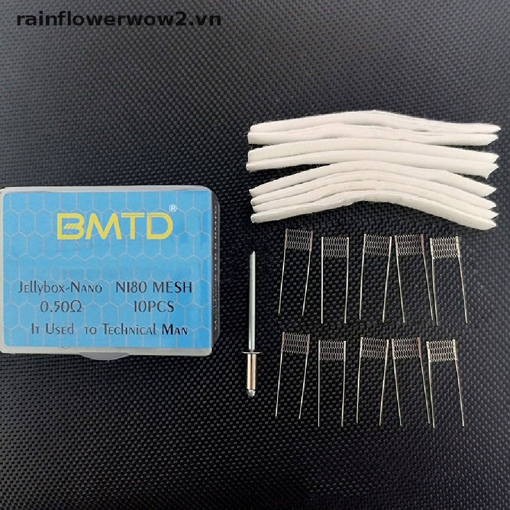 {flower} DIY Rebuild Kit Coil 0.5ohm Replacement Coil for Jellybox/nano Kit Ni80 Mesh （f）