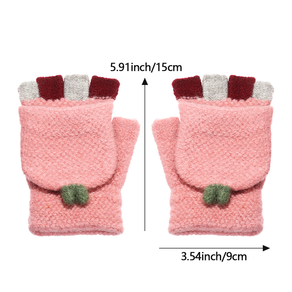 Găng tay hở ngón giữ ấm trong mùa đông thiết kế xinh xắn đáng yêu