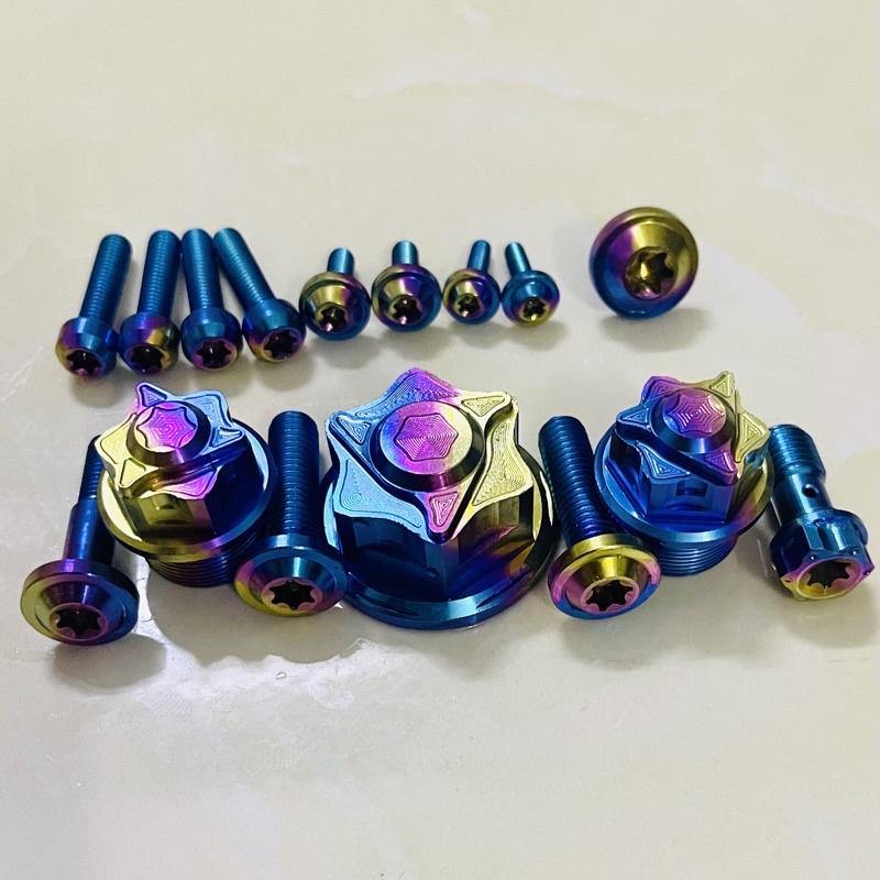 Combo 16 ốc titan chính hãng gắn full gidong Sonic đủ màu siêu đẹp nổi bật