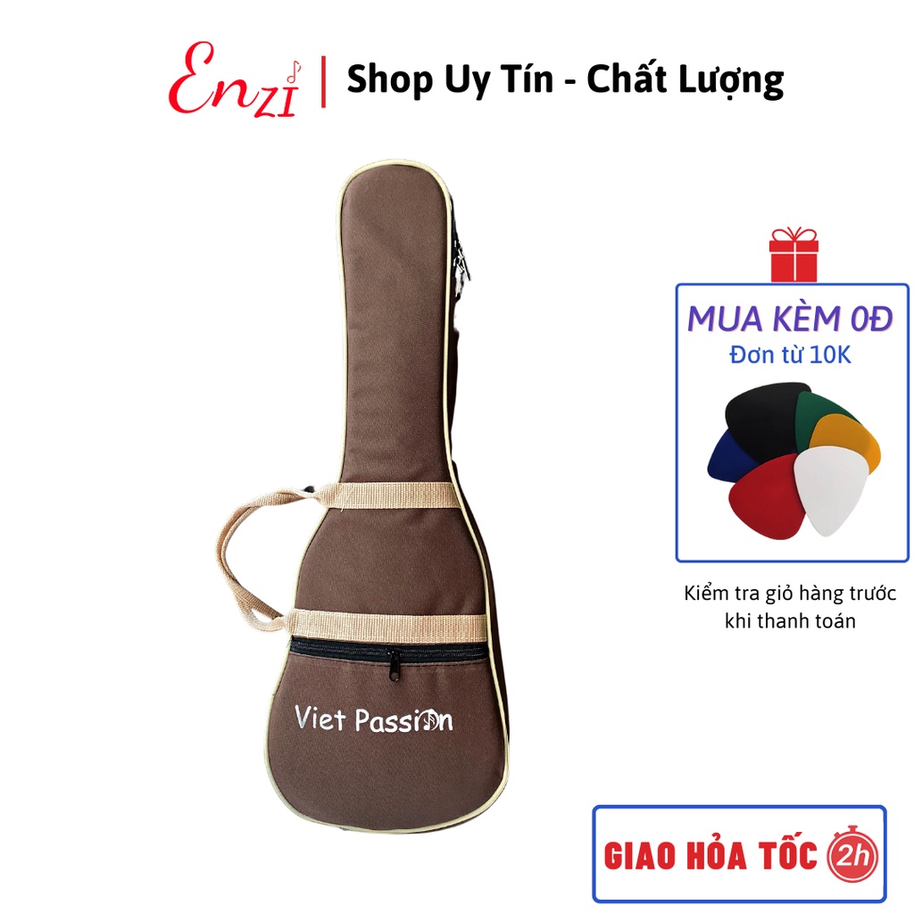 Bao đàn ukulele 4 lớp chống nước nhiều màu túi đựng cho đàn soprano 21 inch concert 23 tenor 26 Enzi