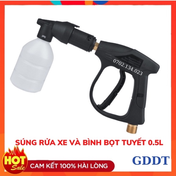 Bộ súng xịt rửa xe và bình phun bọt tuyết 300ml (Ren 22 và 14mm)