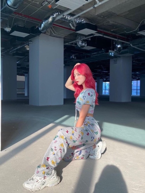 Set Butterfly Bướm CropTop Dây Rút+ Quần Long Pant Kèm Ảnh Thật
