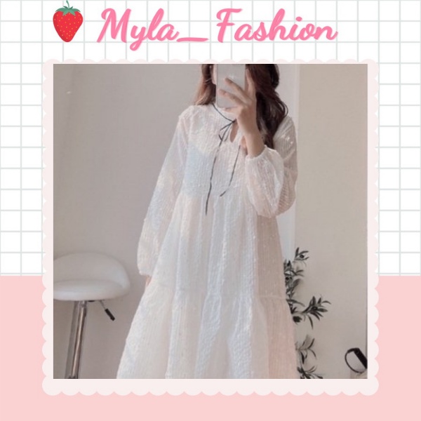 Váy baby doll voan hạt nổi siêu xinh xắn ulzzang