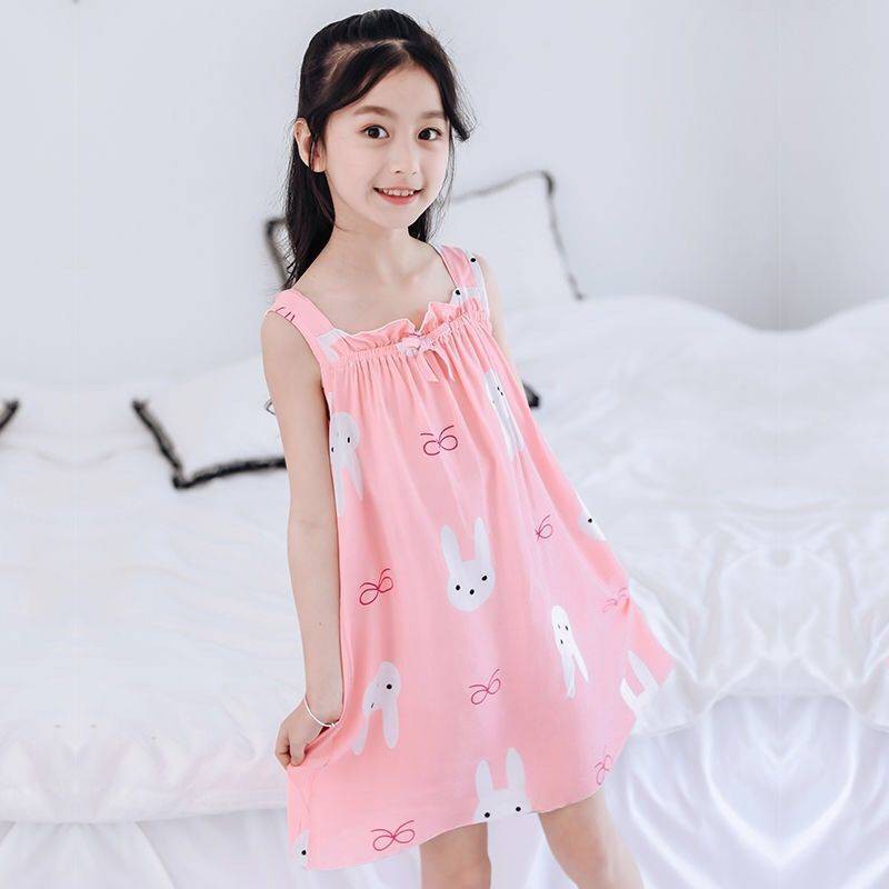 Đầm Ngủ Cotton Không Tay Kiểu Công Chúa Dễ Thương Xinh Xắn Cho Bé Gái