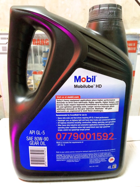 Nhớt hộp số Mobil 80w90/85w140 4L