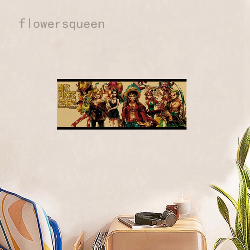 flowersqueen Poster in hình phim One Piece phong cách vintage độc đáo