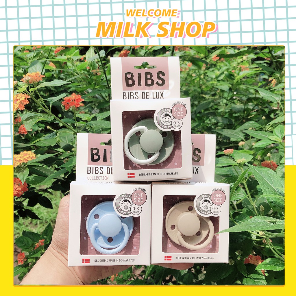 Ti giả BIBS Silicon nhập khẩu Đan mạch chính hãng cho bé 0-3 tuổi( Tặng kèm hộp đựng/ nắp trứng)