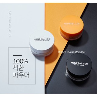 Phấn phủ bột kiểm soát dầu a'pieu mineral 100 hd powder hiệu ứng trong suốt tự nhiên