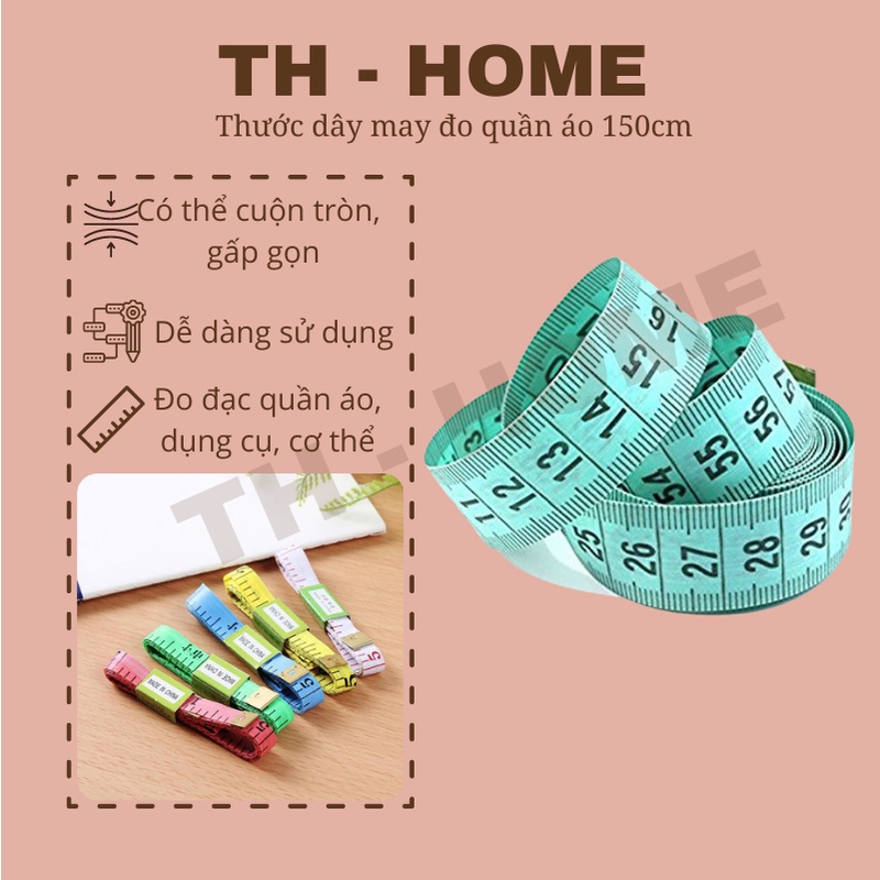 Thước dây may đo 150cm, thước đo quần áo, thước đo vòng eo