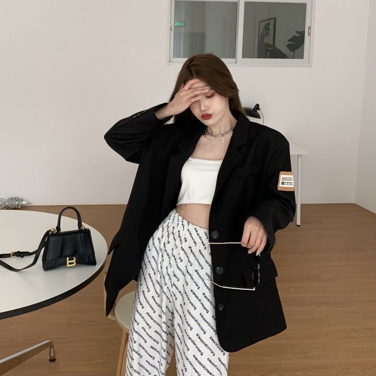 quần ống rộng Lưng Cao In Chữ Thời Trang Cho Nữ