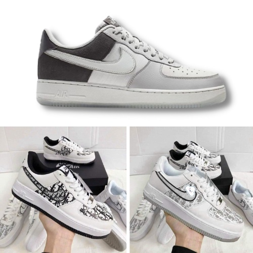 Giày AF1 Atmosphere Grey (Xám Lông Chuột), Giày Dio Đế Xám Đế Đen Hàng Cao Cấp Thời Trang [ Full Box Bill ]