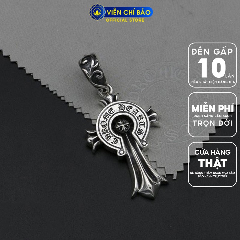 Mặt dây chuyền bạc nam hình Thập tự Chrome Hearts chất liệu bạc Thái 925 thương hiệu Viễn Chí Bảo M100189