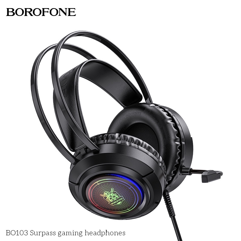 Tai nghe chụp tai có dây Borofone BO103 cho game thủ  chống ồn, âm thanh hay, có hiệu ứng led