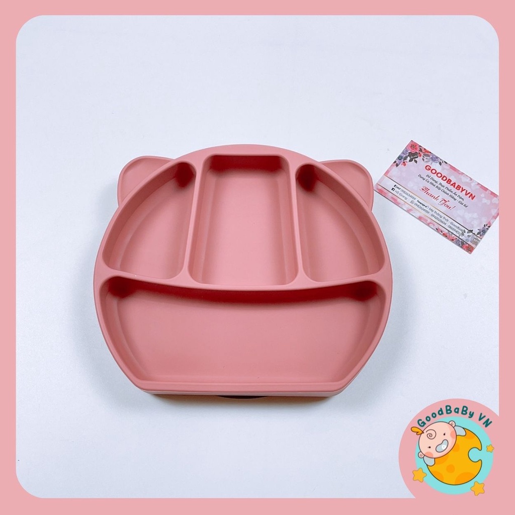 Khay ăn dặm silicon mềm chống đổ cho bé Goodbabyvn