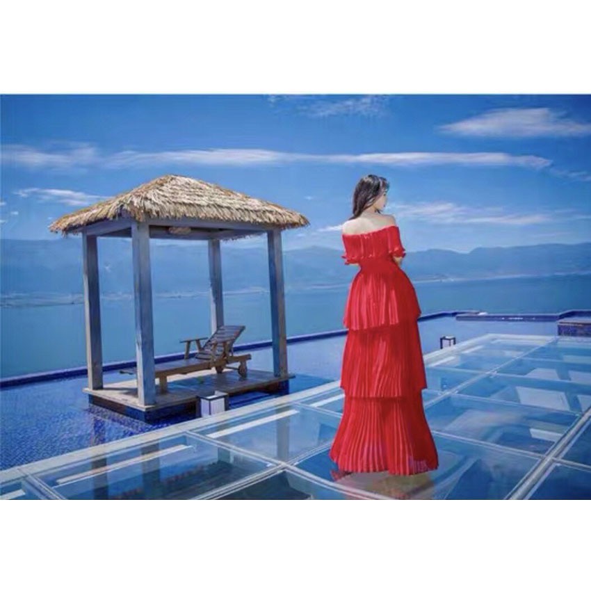 Đầm Maxi Tầng - Váy Maxi Trễ Vai, Kiểu Dáng Sang Trọng, Xinh Lung Linh Cho Các Cô Nàng Khoe Xương Quai Xanh Của Mình | BigBuy360 - bigbuy360.vn