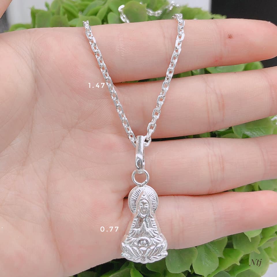 Dây chuyền mặt phật bạc ta cho bé