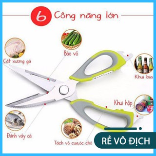 Kéo cắt gà đa năng lưỡi Nhật Bản 6 trong 1