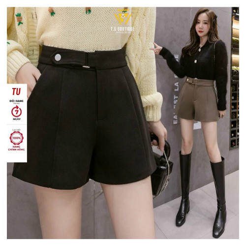 [Mã FAMAYWA giảm 10K đơn 50K] Quần Sooc Nữ,Quần Đùi Cạp Cao Chất Liệu Vải Tuyết Mưa - Đủ Size Từ 40 - 70kg ( S01 )