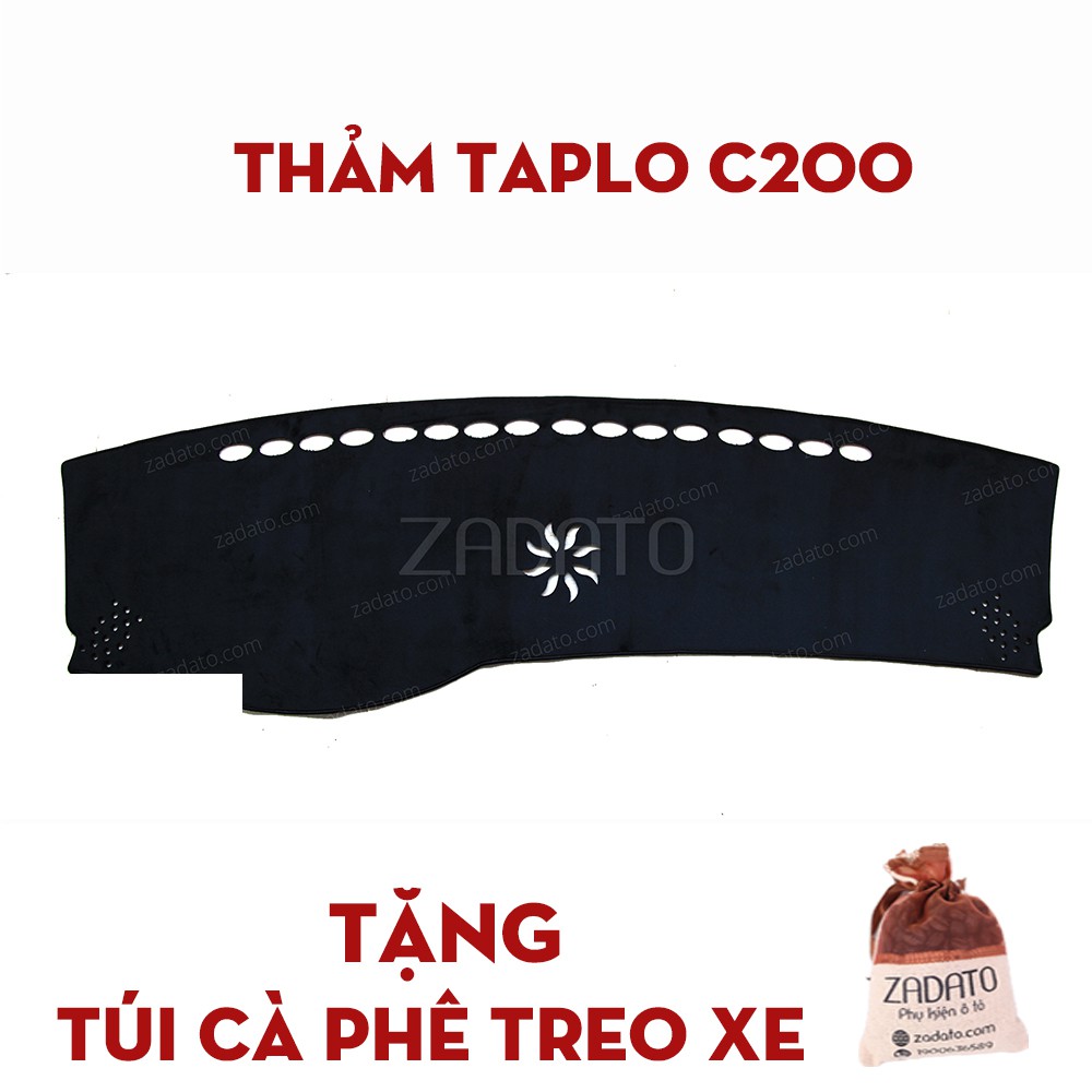 Thảm Taplo Mercedes C200 - Thảm Chống Nóng Taplo Lông Cừu - TẶNG: Túi Cafe Treo Xe