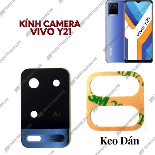 Mặt kính camera vivo y21 sẵn keo dán