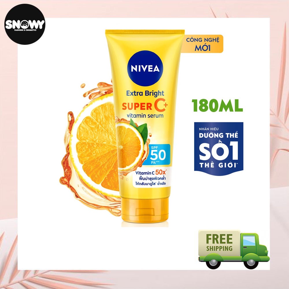Serum Vitamin Super C+ giúp dưỡng thể sáng da tối ưu 180ml