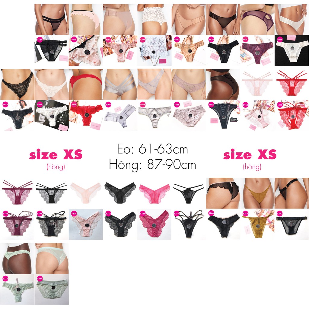 [Hàng Bill Mỹ - Quần lót size XS] Quần cao cấp dành cho Nữ từ Victoria's Secret Mỹ