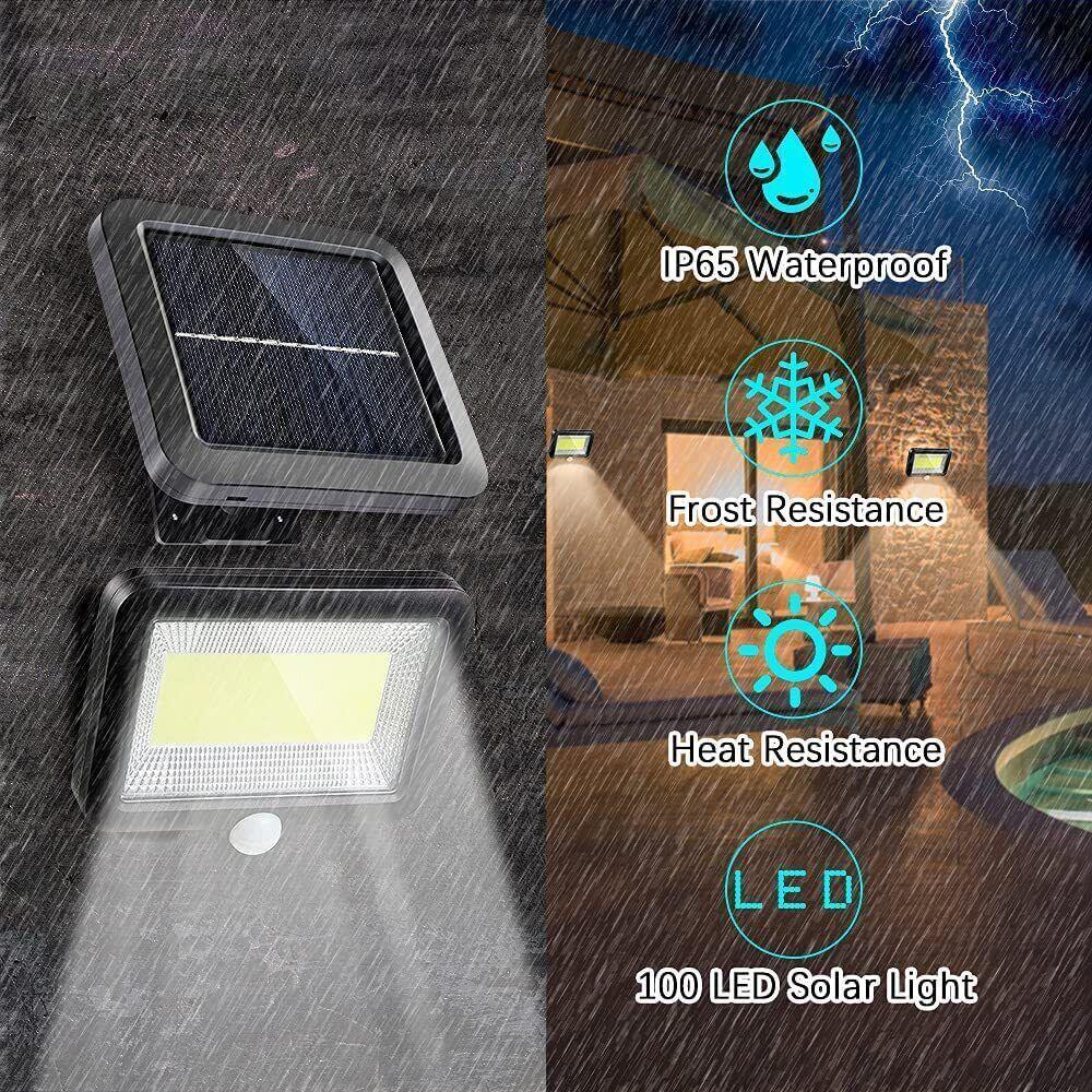 Bộ Đèn LED COB Gắn Tường Ngoài Trời Chống Nước Chạy Năng Lượng Mặt Trời