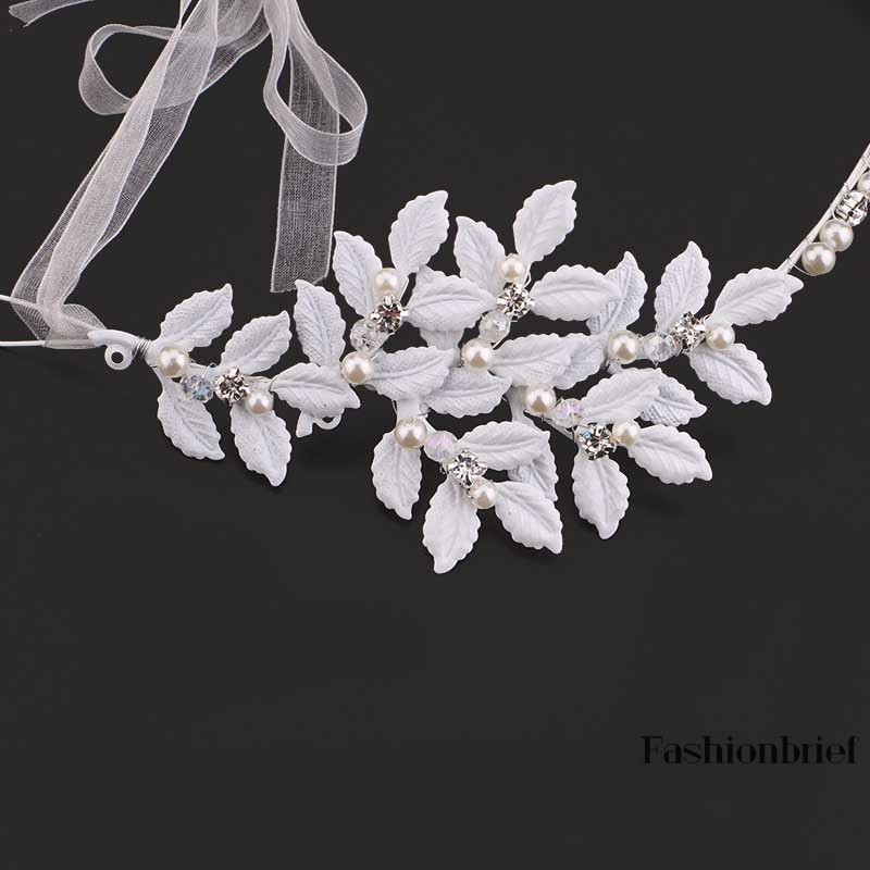 Dây cài tóc kim loại đính ngọc trai giả sang trọng cho cô dâu