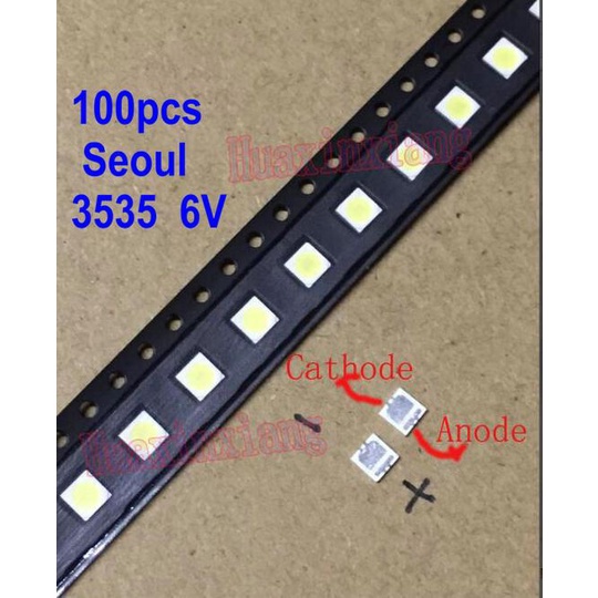 Set 100 Dây Đèn led 3535 SMD 3535 6V 2W Cho TV LCD Seoul 3535