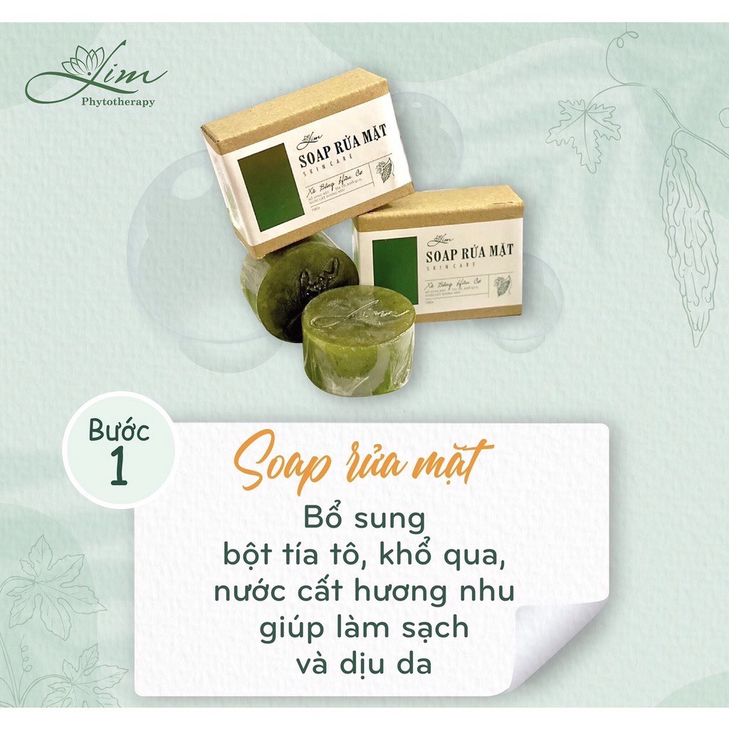 Soáp rửa mặt khổ qua LIM làm sạch da cân bằng độ ẩm.