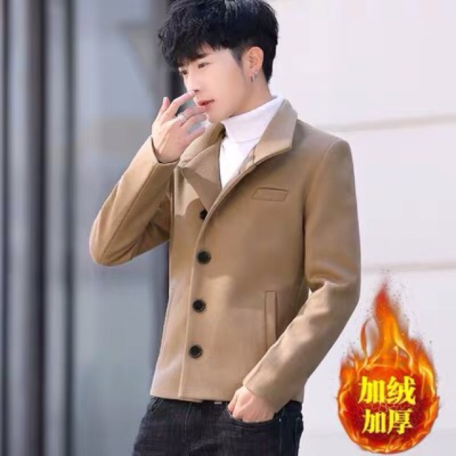 Áo khoác dạ nam dáng ngắn Dạ nam trần bông và không trần bông
