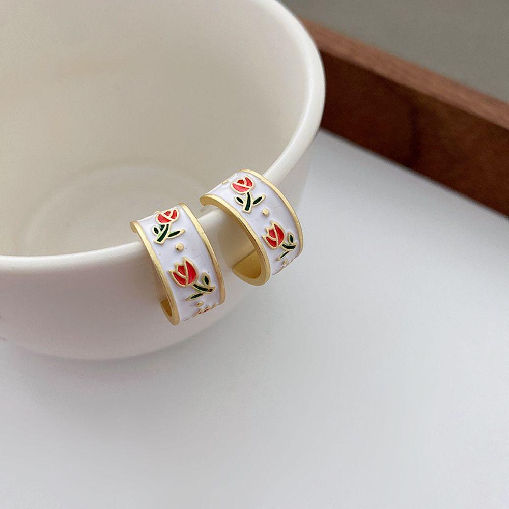 Bông Tai Hình Hoa Tulip Dáng Vuông Nhiều Màu Phong Cách Cổ Điển Thời Trang Cho Nữ