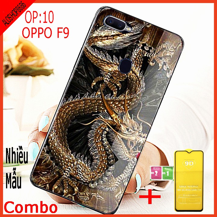 COMBO ốp lưng KÍNH 3D OPPO F9 SANG TRỌNG, TRẺ TRUNG ( TẶNG KÈM 1 kính cường lực FULL màn hình mới ) educaseshop