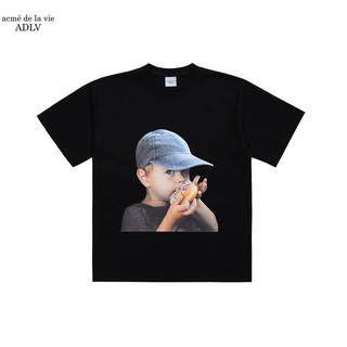 Áo thun ngắn tay cổ tròn ADLV Baby Face Black Cap Boy Đen ADLV Nam Nữ