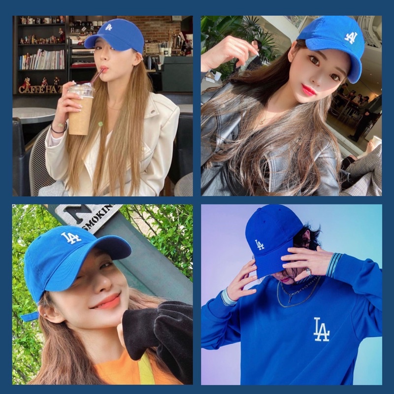 Mũ lưỡi trai MLB basic xanh coban thời trang