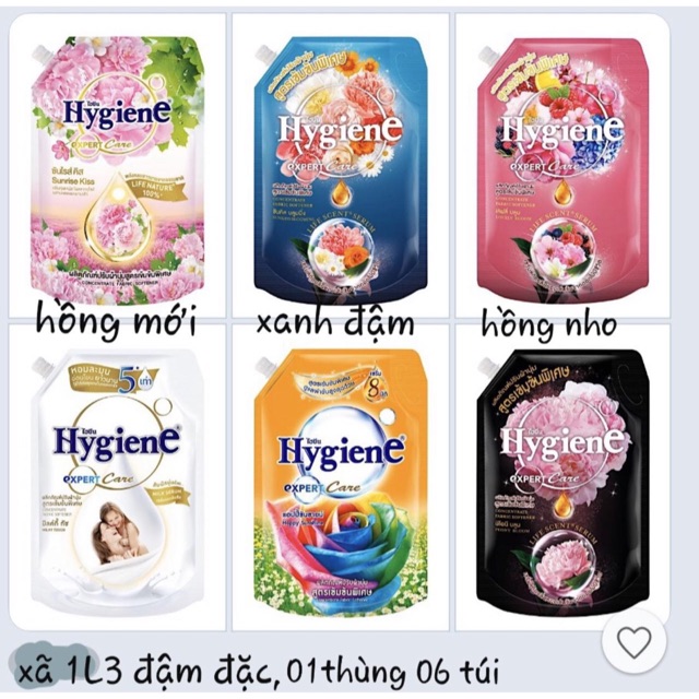 Sỉ thùng 6 túi xã vải Hygiene 1,3l