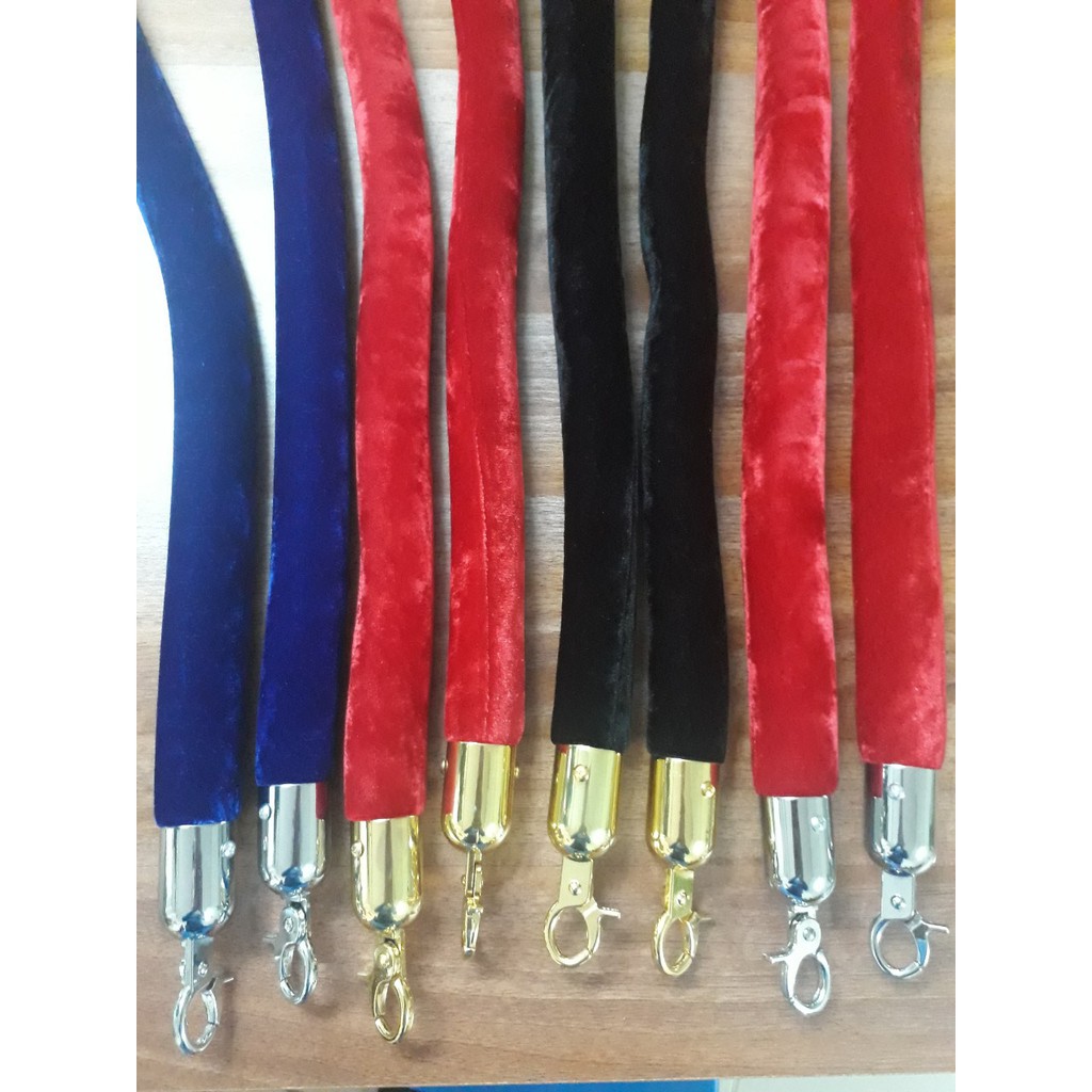 Dây nhung cột chắn inox dây màu xanh, màu đỏ, màu đen