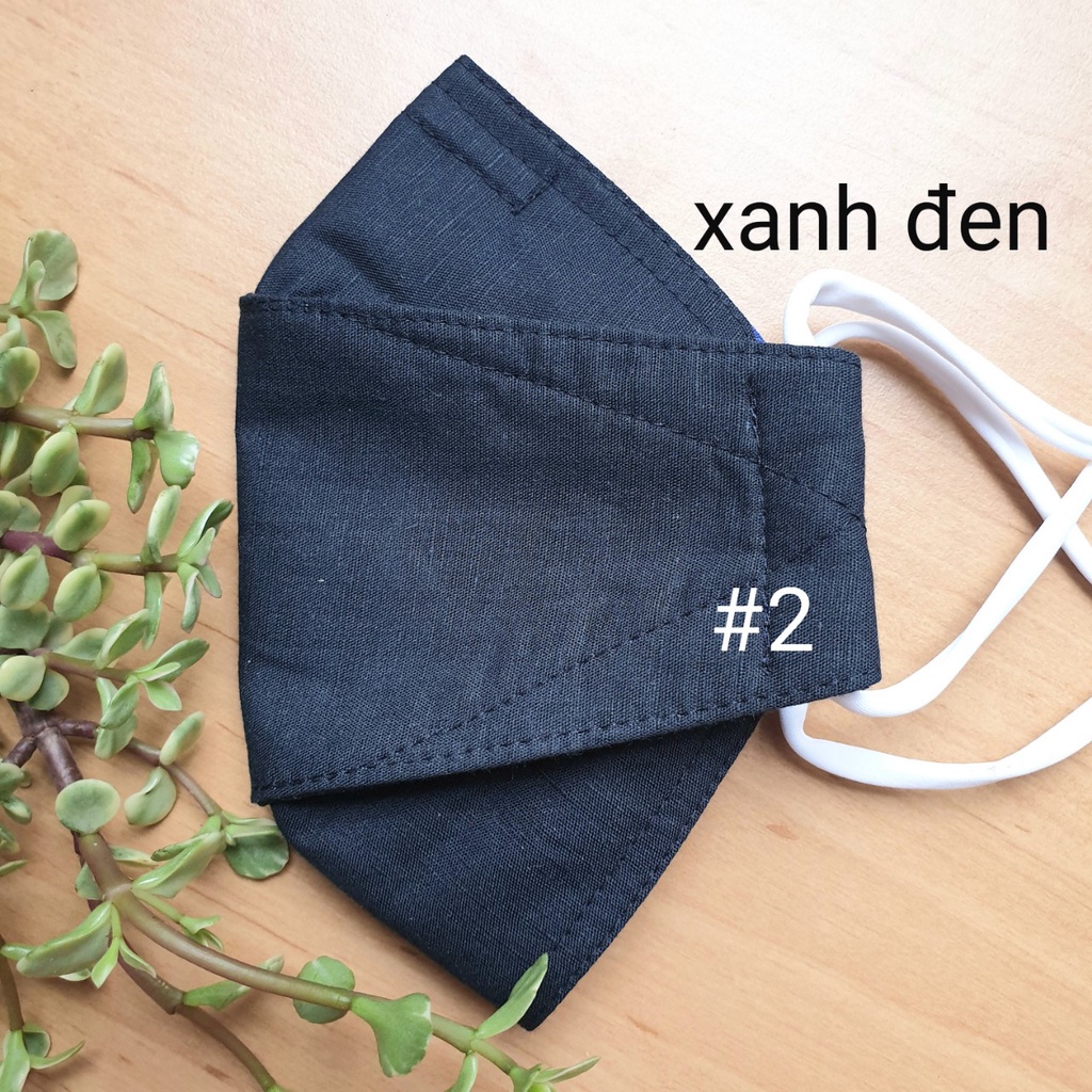 Khẩu trang vải màu trơn 3 lớp khẩu trang cá 4D size M và size L