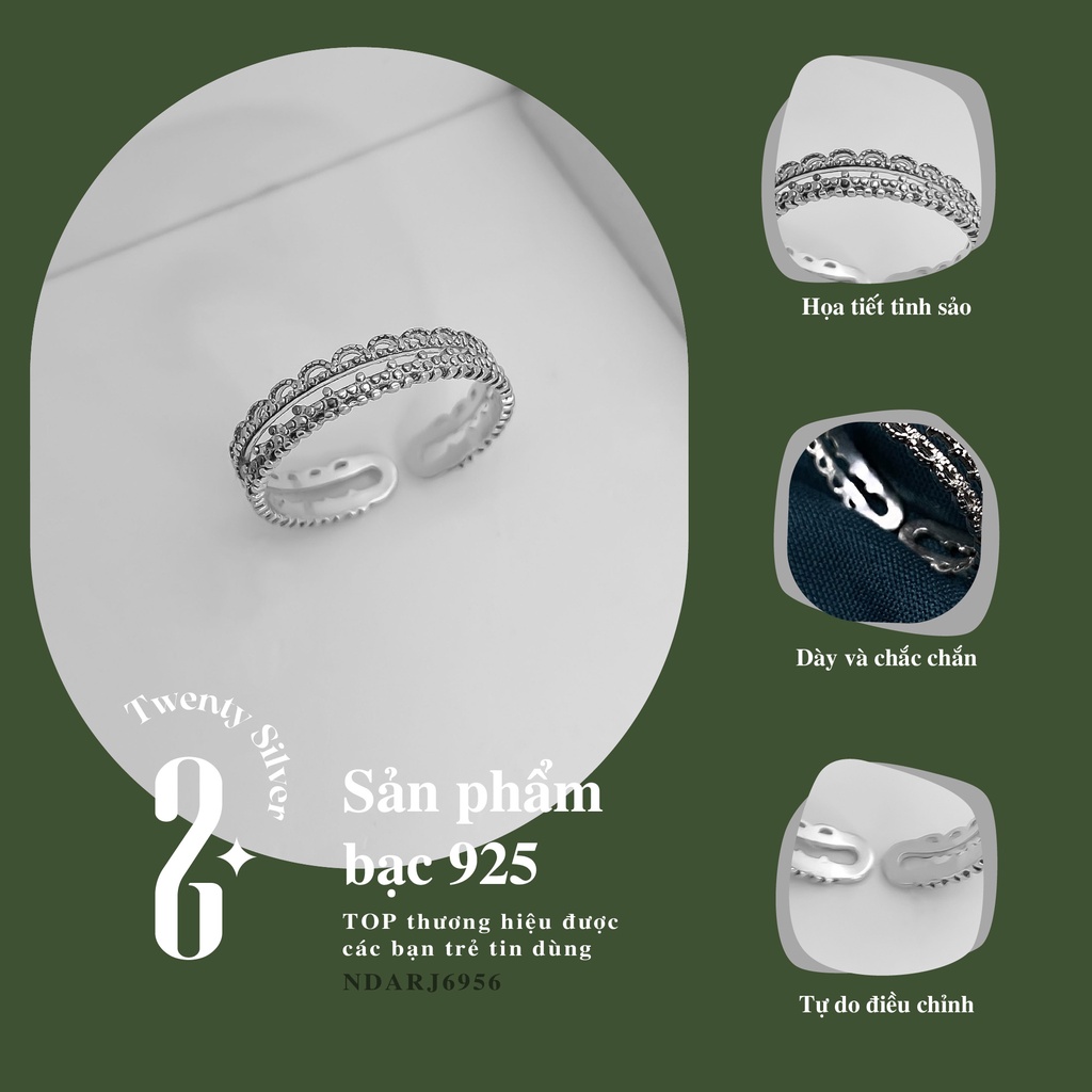 Nhẫn Bạc S925 Crown Diamond NLARJ6956. Nhẫn Bạc Nữ 20Silver