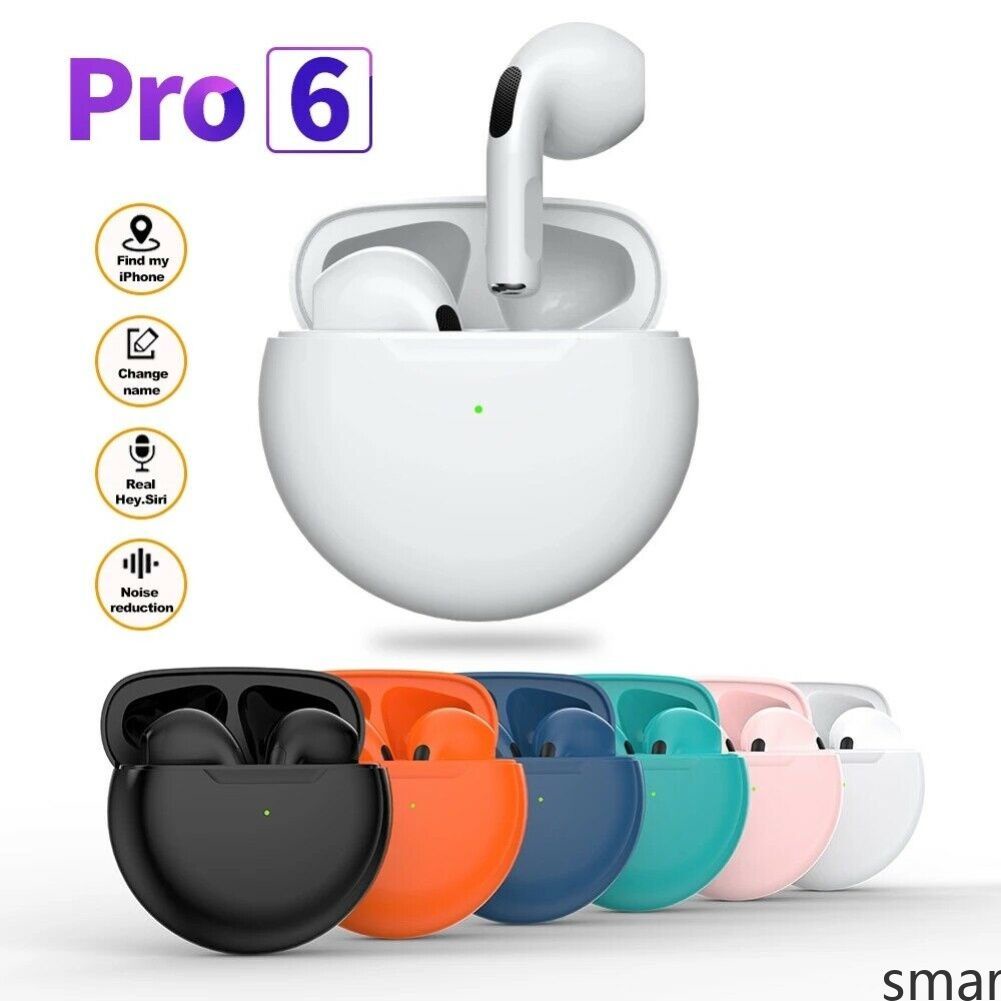 Ready Air Pro 6 Wireless Earphone TWS Bluetooth 5.0 Gaming Headset Bass Noise Reduction Stereo Earbuds With Mic For Apple iPhone Xiaomi Huawei smar